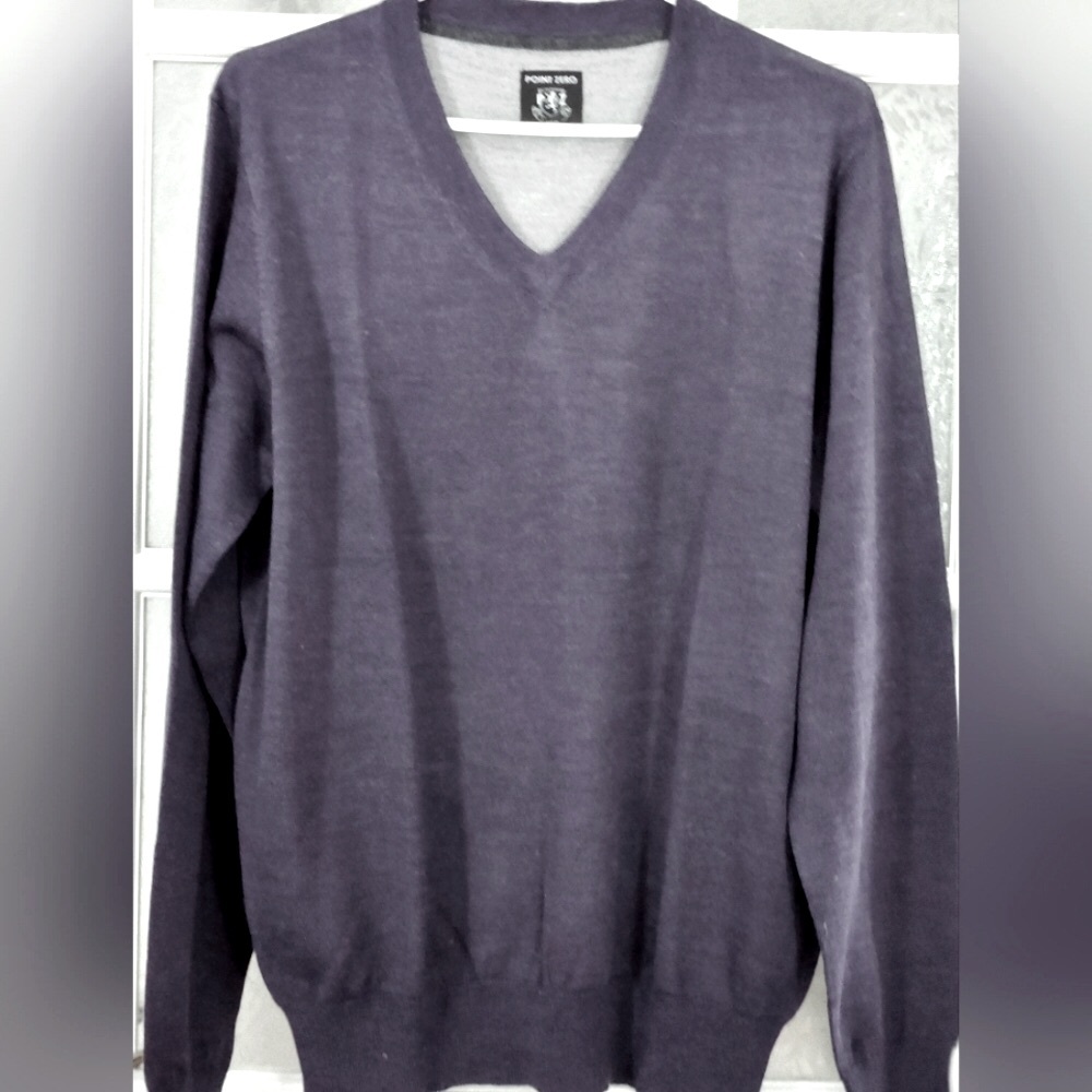 Point Zero/ Purple-blue V-Neck Sweater